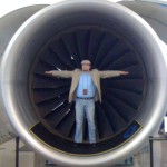 J.VanDomelen in jet engine intake Future of Flight Museum