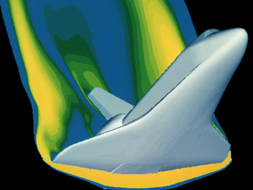 CFD analysis performed on NASA Space Shuttle re-entry