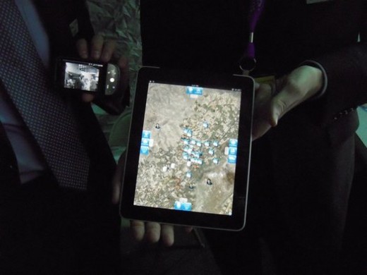 A mapping application being run on an Apple iPad