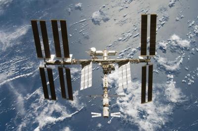 International Space Station from above.