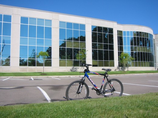 An example of transportation without a wiring harness - Mentor Graphics Detroit office in background