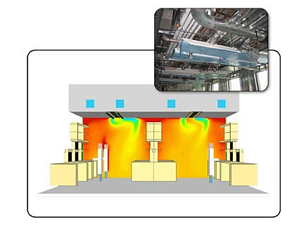 Affiliated Engineers use FloVENT to optimize chilled beam cooling system and cut energy consumption by 20%. Image courtesy of AEI and Mentor Graphics.