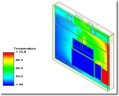 Simulation saves Solectron 3 months and $40,000 in cooling outdoor antenna. Image courtesy of Solectron.