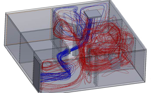 A simplified model of the hallway and my office. All rights reserved - Mentor Graphics Inc.