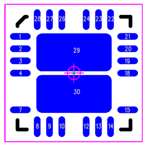 Figure 10 - QFN with Multiple Thermal Tabs & Deleted Pins