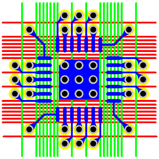 Figure 17 - 0.4 mm Pitch QFN Via Fanout & Routing Solution
